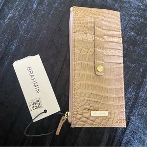 BRAHMIN MELBOURNE CROC CARD  WALLET